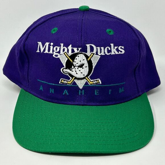 Vintage 90s Anaheim Mighty Ducks Hat Cap NHL Snapback Twins Enterprises Purple - Picture 9 of 9